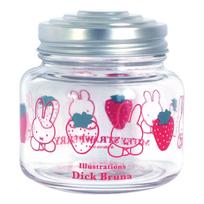 Kanesho Keramika Dick Bruna Saldainių Indas Stiklainis Laikymo Indas 9cm MIFFY BRAŠKĖ Braškė Pagaminta Japonijoje 404168 (Kaneshotouki)  Miffy gray
