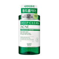 Happy Bath Deep Clean Tea Tree Acne Care All-in-One Body Wash Woody Herb Fragrance, 900g, 1 unit white