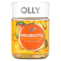 OLLY, probiotic, tropical mango, 1 billion active cultures, 50 gummies