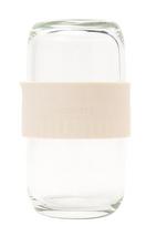 POKETLE Stiklinis arbatinukas su silikoniniu filtru, vienam asmeniui, 120 ml, tinkamas plauti indaplovėje, be BPA, Vidro Calum, dramblio kaulo spalvos white