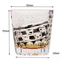 Edo Kiriko Hand-Carved Crystal Whiskey Glass gray
