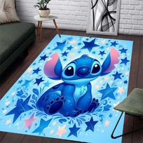 Mielų Stitch paveiksliukų rašto kilimas - Neslystantis virtuvės, lauko kilimas, namų ir miegamojo dekoracija, gimtadienio dovana 60x90cm blue