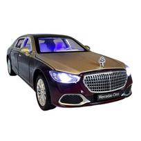 Išskirtinis Maybach Mercedes-Benz S680 metalinis modelis - 1:24 mastelio prabangi kopija, dviejų tonų aukso ir vyno spalvos gray
