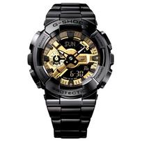 CASIO G STEEL Collection Dual Display Disk Quartz Movement Stainless Steel Strap Watch Men's Watches GM-110BD-1A9 Gold Dial black