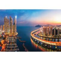 2000-piece jigsaw puzzle - Gwangan Bridge and Marine City in Busan (mini), popular Korean puzzle gray