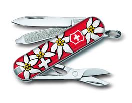 VICTORINOX Classic SD Edelweiss Pattern Šveicarijos armijos peilis daugiafunkcis peilis lauko stovyklavimo žirklės su plokščiu atsuktuvu su vinimi gray