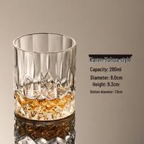 Shangqi Vintage Engraved Crystal Whiskey Glass Set beige