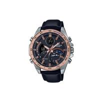Casio Edifice 100M atsparus vandeniui Saulės energija Kvarcinis mechanizmas Odinis dirželis Laikrodis Vyriški laikrodžiai Juodas ECB-900GL-1B Random Watch Box,Black Strap black