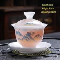 Dehua Ceramic Thousand Miles Landscape Gaiwan white