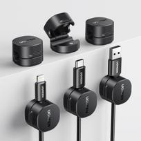 UGREEN 6 dalių magnetinis kabelių laikiklis, maži kabelių spaustukai, kabelių organizatorius su stipriais klijais, skirtas USB kabelių laikymui, laidų ir kabelių organizatorius, gray