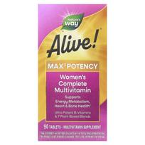 Nature's Way, Alive! Max3 Potency, complete multivitamin for women, 90 tablets