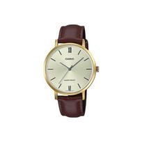 CASIO Women's Standard Series Gold Watch LTP-VT01GL-9B LTP-VT01GL-9B Brown Strap Regular Box beige