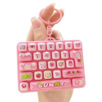 Mini 26 Keys Keyboard Keychain Cartoon Keyboard Clicker Keychain  Backpack Decor rožinė