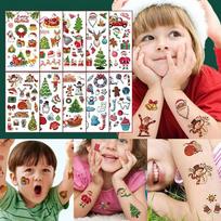 K10 Kalėdiniai vaikiški tatuiruočių lipdukai, 10 vnt. brown