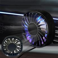 Car USB Car Fan with LED 3 Levels of Airflow 7 Car USB Adjustable Suitable for Strong Energy Small USB Universal for 12V 24V 2025-New Fan, Light, black
