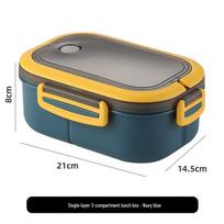 ZISIZ Microwaveable 3-Compartment Bento Box gray