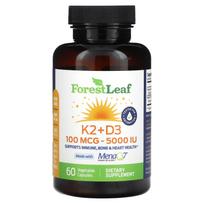 Forest Leaf, K2 + D3, 100mcg (5,000IU), 60 veggie capsules