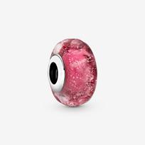 S925 Sterlingas Sidabras Murano Stiklas Raudoni Karoliukai Mėlyni Rožiniai Violetiniai Apvalus Pakabukas Plata De Ley S925 Originaliam Apyrankės Papuošalui pink