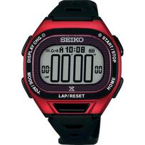 Seiko vyriškas SBEF047 (PROSPEX Super Runners Solar) Ovalus laikrodis Juodas plastikas Skaitmeninis
