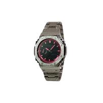 CASIO Custom Collection GA2100 Quartz Movement Stainless Steel Strap Watch Men's Watches Black Dial GA-2100-1A(Watch3--) Silver Strap black
