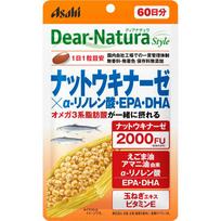 Asahi Dear-Natura Style Natto Alfa Linoleno Rūgštis EPADHA 60 kapsulių (60 dienų) Kita (patikrinkite spynas, liežuvio valiklius ir kt.) Vaistažolės (natūralių ingredientų) 1 set