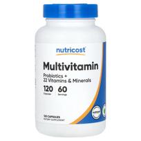 Nutricost, multivitamin, probiotic + 22 vitamins and minerals, 120 capsules