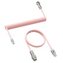MAMBASNAKE C01ULTRA USB RGB Coiled Keyboard Cable to Interface Conduction 8000Hz Metal Aviation Aviation Wired Mechanical Gaming Custom Air Detachable rožinė