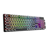 Redragon K710 Wireless Gaming Blue Round RGB Mechanical English Retro Style Keyboard, Switches, 2.4GHz/BT/USB-C Wired, Typewriter-Style Keys, juoda