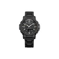 Casio PRO TREK Serija-Diskualinis Dvigubas Ekranas 100 Metrų Vandeniui Atsparus Saulės Energija Kvarcinis Mechanizmas Dervos Metalo Apyrankė Japoniškas ir Korėjietiškas Laikrodis Vyriškas PRW-51FC-1JF juoda