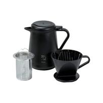 Pearl Metal ie Cafe HB-6619 Coffee/Tea Server, 600ml, for Tea and Black Tea, Double-Layer Vacuum Wall, Insulated, Black juoda