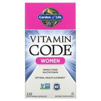 Garden of Life, Vitamin Code, natural food multivitamin for women, 120 vegetable capsules