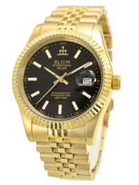 ELGIN Men's Watch Gold Band Black Dial FK1422G-B black