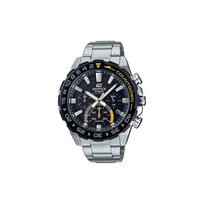 Casio Edifice Slim Series 100 Meters Water Resistant Quartz Movement Steel Bracelet Watch Men watches Black EFS-S550YDB-1AV Black Dial gray
