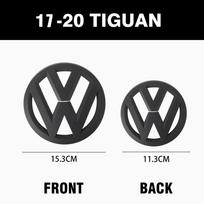 2Pcs For Volkswagen VW Tiguan 2017 2018 2019 2020 Auto Accessories Not Affect ACC Car Front Grille Emblem Rear Trunk Lid Cover ZI3 VW Tiguan 2017-2020 black