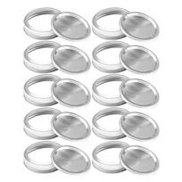 Nepralaidūs butelių dangteliai Plati anga Skardinės laikymo juostelės Stiklainio dangtelis Stiklainio dangteliai Konservavimo dangteliai 20PC 70mm Silver Set