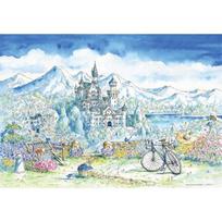 Neuschwanstein Castle (mini) jigsaw puzzle illustration 2000 pieces, popular Korean puzzle gray
