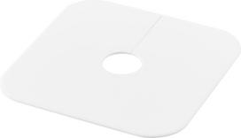 Yamazaki Skalbimo mašinos nutekėjimo sifono dulkių prevencijos dangtelis, Baltas, 16cm P x 16cm G x 0.2cm A, Plokštelė su pjaustymo kreipiančiąja, Silikoninis nutekėjimo dangtelis, 1423 white