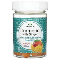 Swanson, with turmeric, ginger, mango flavor, 60 gummies