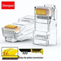 Shengwei Cat6 RJ45 Gigabit Network Connector (100-Pack)