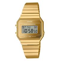 Casio Senovinis skaitmeninis auksinis nerūdijančio plieno kvarcinis laikrodis A700WEVG-9A auksas