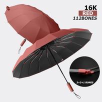16K stiprus lietaus UV skėtis vyrams Moterų didelis, visiškai automatinis sulankstomas skėtis nuo vėjo atsparus saulės UV skėčiai Kelionės saulėtos black