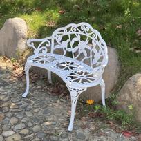 „TangXiaoQi“ sodo suoliukas, metalinė aliuminio rožė, skirta „Garden Porch Park“ priekinei verandos lauko terasai (Baltas)