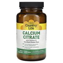 Country Life, calcium citrate, vitamin D, 120 tablets