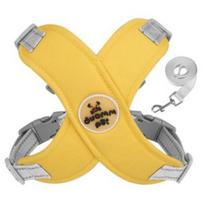 The Ompet X type dog chest strap harness lead leash set, yellow yellow