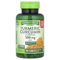 Nature's Truth, Ciberžolės kurkumino kompleksas su juodųjų pipirų ekstraktu, 500 mg, 120 greito atpalaidavimo kapsulių