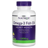 Natrol, omega-3 fish oil, natural lemon flavor, 1,000 mg, 150 softgels