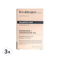 Fresh Water Farm Mandarin Cedarwood Shampoo Bar, 100g, 3 pieces beige