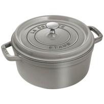 Staub Cocotte apvalus pilkas didelis rankomis lietas emaliuotas puodas, suderinamas su IH, japoniškas produktas su serijiniu numeriu La Cocotte Round  Pico 24cm  [Įgaliotas numeris] gray