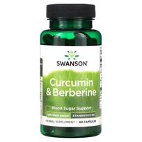Swanson, Curcumin & Berberine, su juodaisiais pipirais, 60 kapsulių