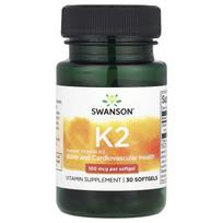 Swanson, natūralus vitaminas K2, 100 mcg, 30 minkštųjų gelių